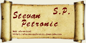 Stevan Petronić vizit kartica